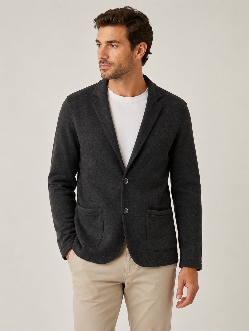 BOSS ORANGE Men's Charcoal Knit Blazer